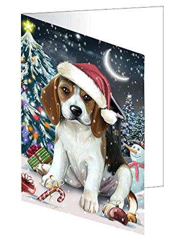 Have a Holly Jolly Christmas Happy Holidays Beagle Dog Handmade Artwork Assorted Pets Greeting Cards and Note Cards with Envelopes for All Occasions and Holiday Seasons GCD120