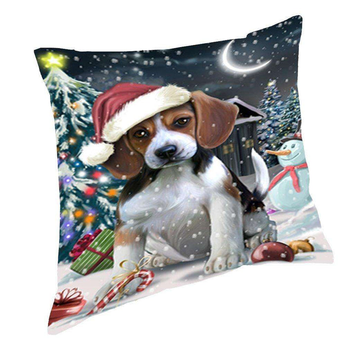 Have a Holly Jolly Christmas Happy Holidays Beagle Dog Throw Pillow PIL132