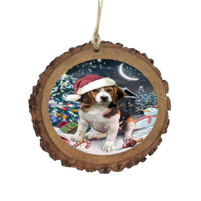 Have a Holly Jolly Christmas Happy Holidays Beagle Dog Wooden Christmas Ornament WOR48080