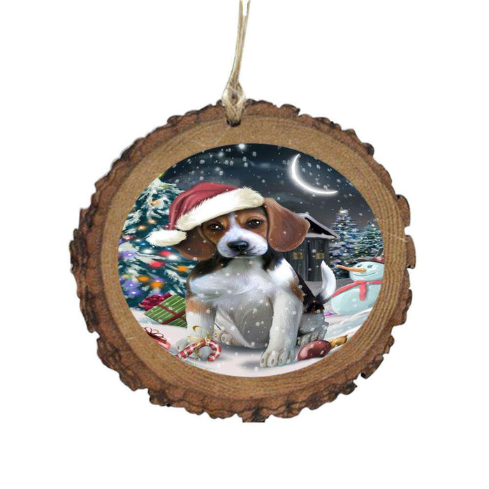 Have a Holly Jolly Christmas Happy Holidays Beagle Dog Wooden Christmas Ornament WOR48081