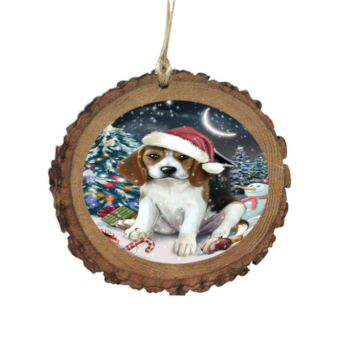 Have a Holly Jolly Christmas Happy Holidays Beagle Dog Wooden Christmas Ornament WOR48082