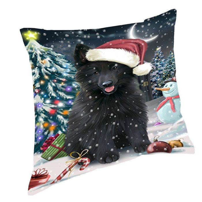 Have a Holly Jolly Christmas Happy Holidays Belgian Shepherd Dog Throw Pillow PIL004