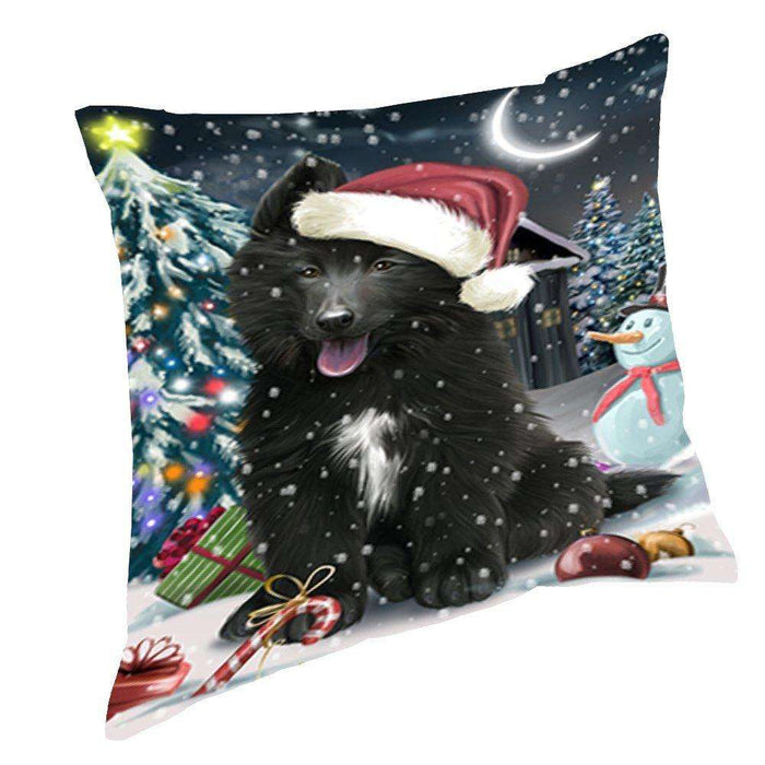 Have a Holly Jolly Christmas Happy Holidays Belgian Shepherd Dog Throw Pillow PIL008