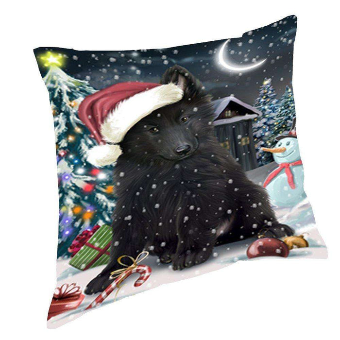 Have a Holly Jolly Christmas Happy Holidays Belgian Shepherd Dog Throw Pillow PIL012