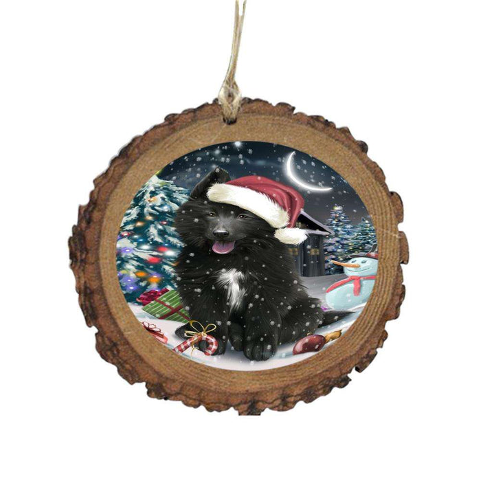 Have a Holly Jolly Christmas Happy Holidays Belgian Shepherd Dog Wooden Christmas Ornament WOR48021