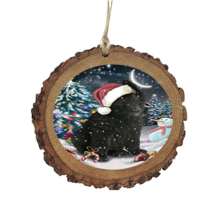 Have a Holly Jolly Christmas Happy Holidays Belgian Shepherd Dog Wooden Christmas Ornament WOR48023