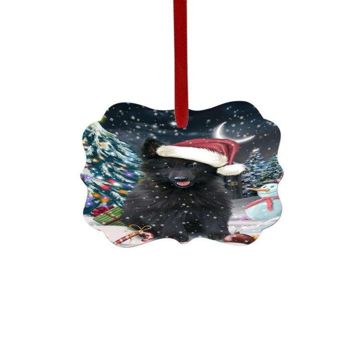 Have a Holly Jolly Christmas Happy Holidays Belgium Stepherd Dog Double-Sided Photo Benelux Christmas Ornament LOR48084