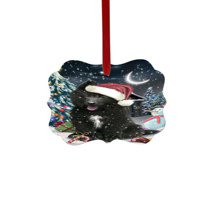 Have a Holly Jolly Christmas Happy Holidays Belgium Stepherd Dog Double-Sided Photo Benelux Christmas Ornament LOR48085
