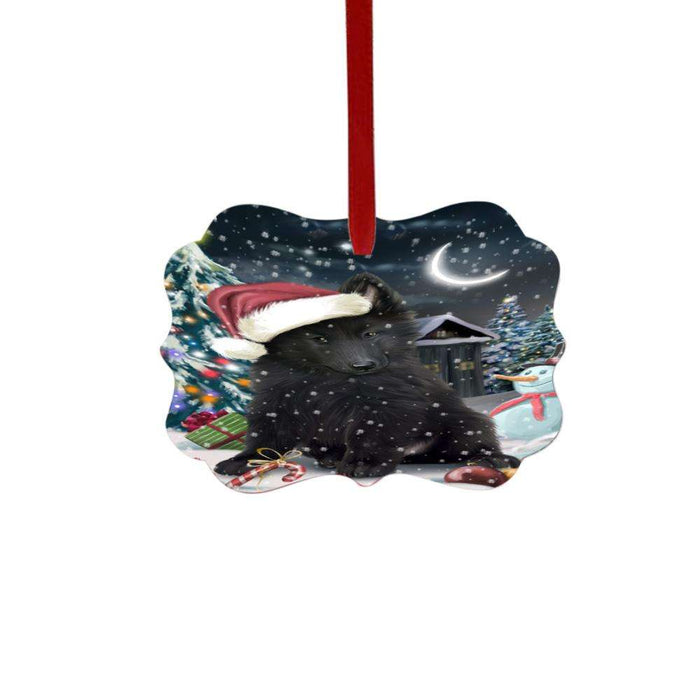Have a Holly Jolly Christmas Happy Holidays Belgium Stepherd Dog Double-Sided Photo Benelux Christmas Ornament LOR48086