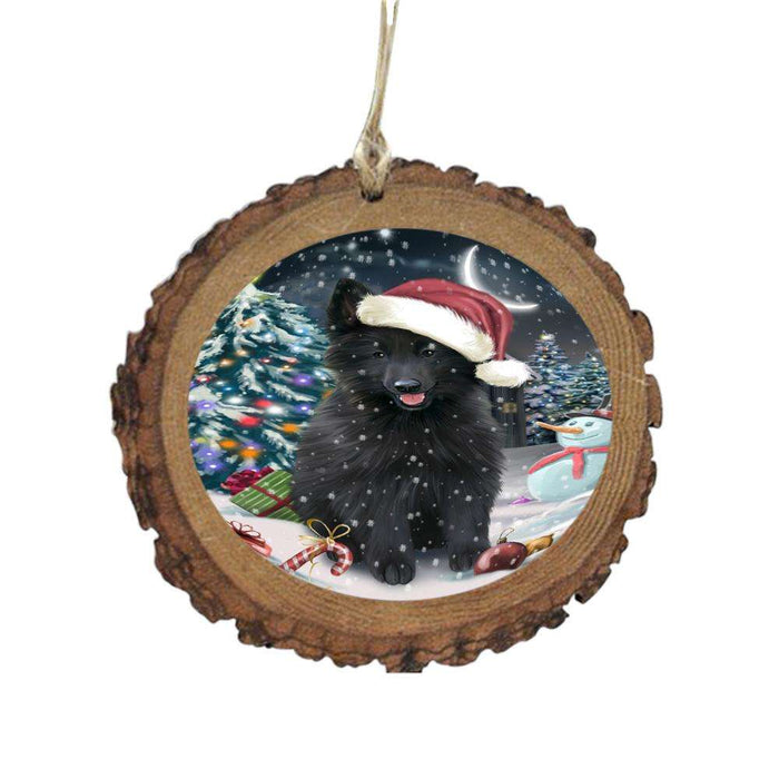 Have a Holly Jolly Christmas Happy Holidays Belgium Stepherd Dog Wooden Christmas Ornament WOR48084