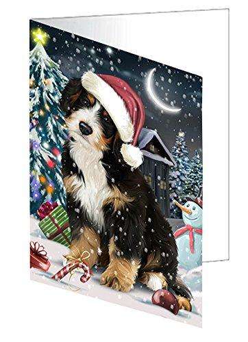 Have a Holly Jolly Christmas Happy Holidays Bernedoodle Dog Handmade Artwork Assorted Pets Greeting Cards and Note Cards with Envelopes for All Occasions and Holiday Seasons GCD2365