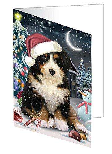 Have a Holly Jolly Christmas Happy Holidays Bernedoodle Dog Handmade Artwork Assorted Pets Greeting Cards and Note Cards with Envelopes for All Occasions and Holiday Seasons GCD2380