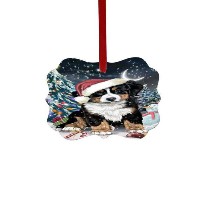 Have a Holly Jolly Christmas Happy Holidays Bernese Mountain Dog Double-Sided Photo Benelux Christmas Ornament LOR48029
