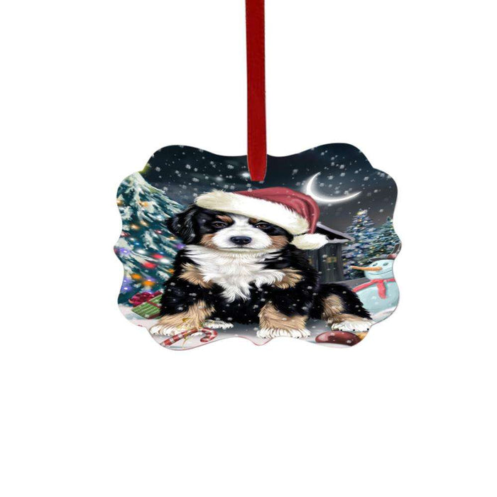 Have a Holly Jolly Christmas Happy Holidays Bernese Mountain Dog Double-Sided Photo Benelux Christmas Ornament LOR48031