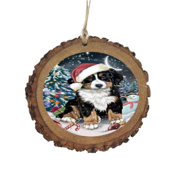 Have a Holly Jolly Christmas Happy Holidays Bernese Mountain Dog Wooden Christmas Ornament WOR48029