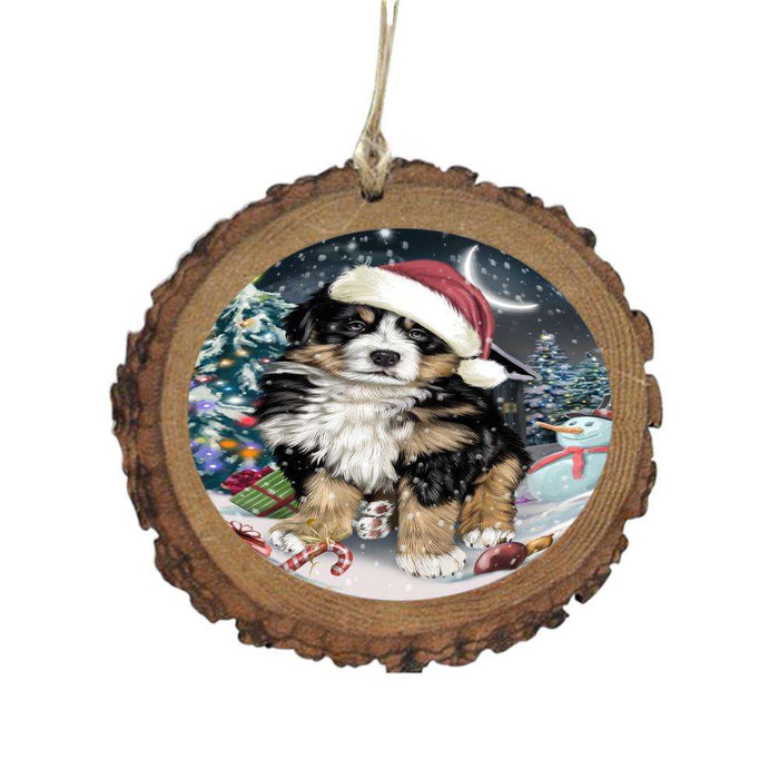 Have a Holly Jolly Christmas Happy Holidays Bernese Mountain Dog Wooden Christmas Ornament WOR48030