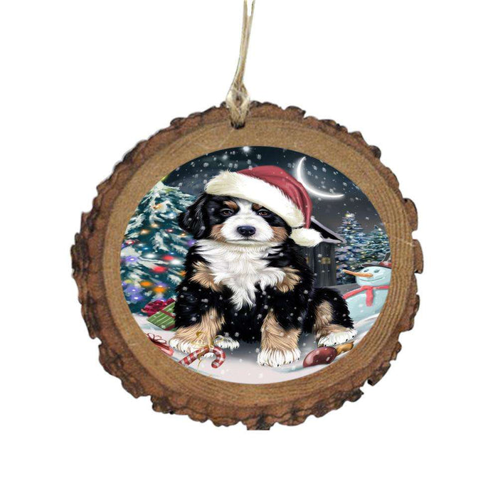 Have a Holly Jolly Christmas Happy Holidays Bernese Mountain Dog Wooden Christmas Ornament WOR48031