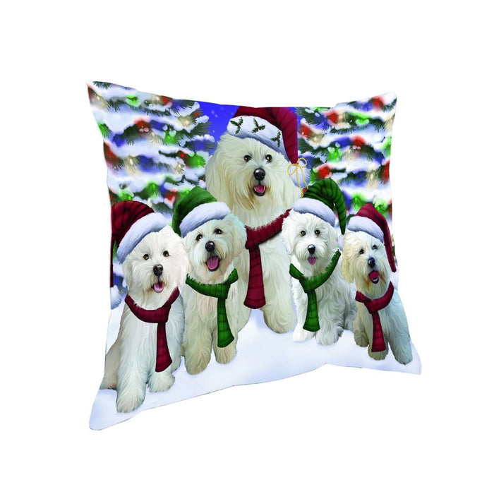 Have a Holly Jolly Christmas Happy Holidays Bichon Frise Dog Throw Pillow PIL1636