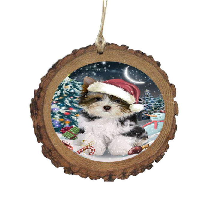 Have a Holly Jolly Christmas Happy Holidays Biewer Dog Wooden Christmas Ornament WOR48032