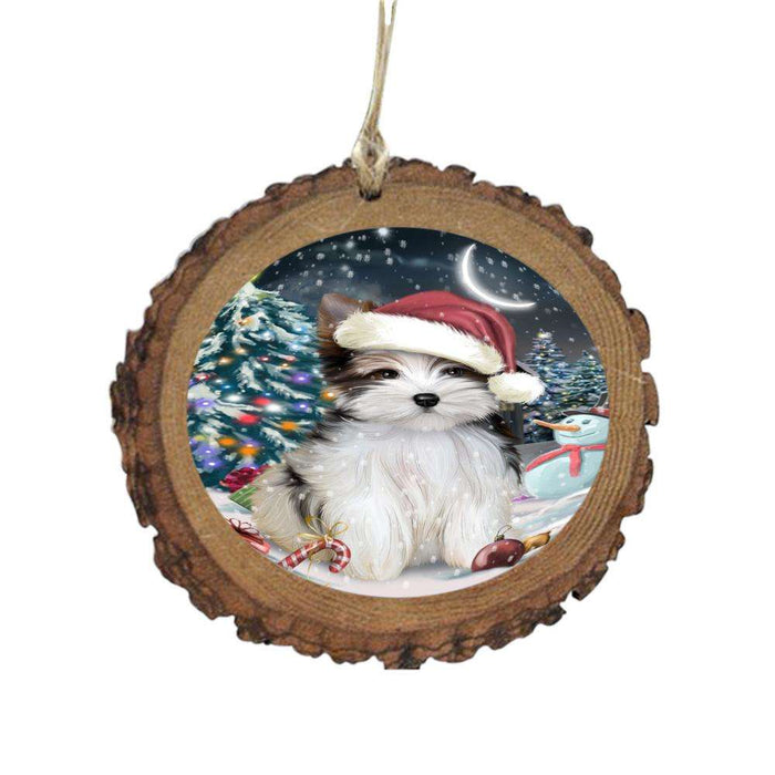 Have a Holly Jolly Christmas Happy Holidays Biewer Dog Wooden Christmas Ornament WOR48033