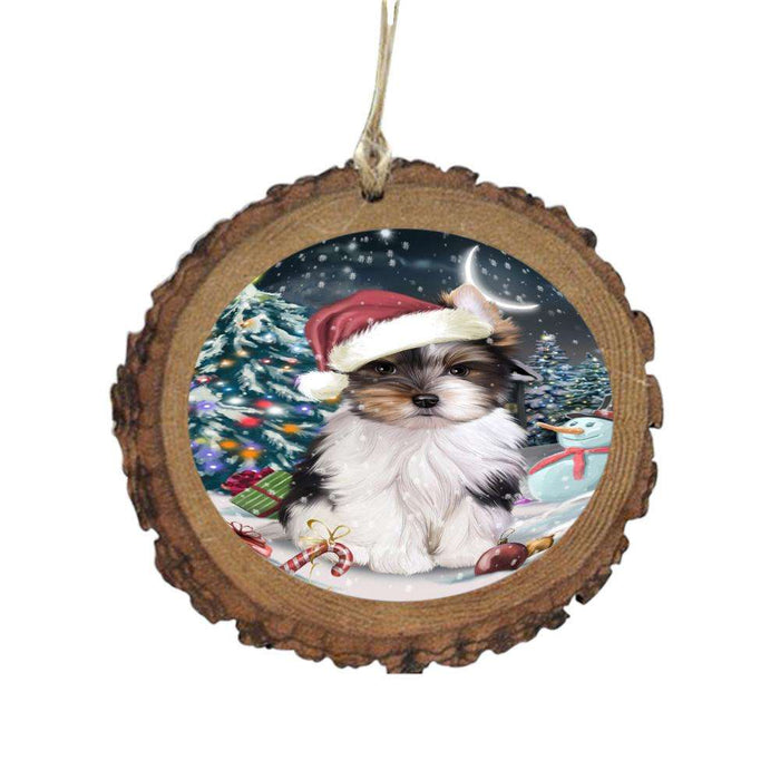 Have a Holly Jolly Christmas Happy Holidays Biewer Dog Wooden Christmas Ornament WOR48034