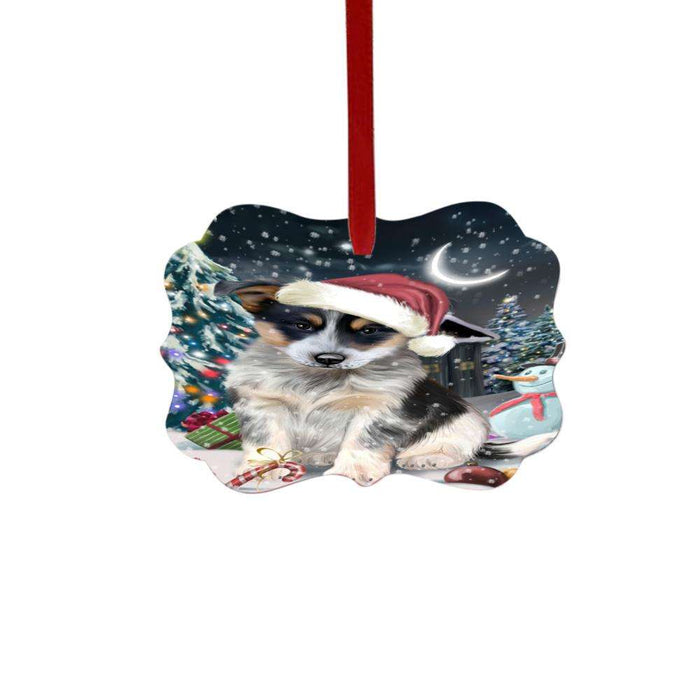 Have a Holly Jolly Christmas Happy Holidays Blue Heeler Dog Double-Sided Photo Benelux Christmas Ornament LOR48041