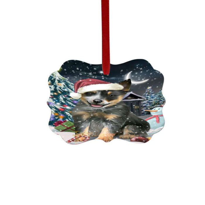 Have a Holly Jolly Christmas Happy Holidays Blue Heeler Dog Double-Sided Photo Benelux Christmas Ornament LOR48042