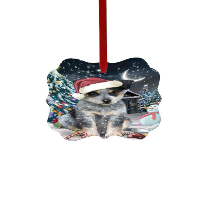Have a Holly Jolly Christmas Happy Holidays Blue Heeler Dog Double-Sided Photo Benelux Christmas Ornament LOR48043