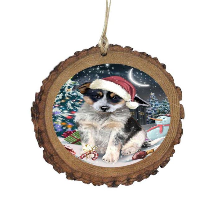 Have a Holly Jolly Christmas Happy Holidays Blue Heeler Dog Wooden Christmas Ornament WOR48041