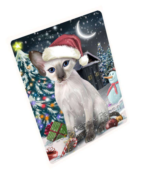 Have a Holly Jolly Christmas Happy Holidays Blue Point Siamese Cat Cutting Board C67155