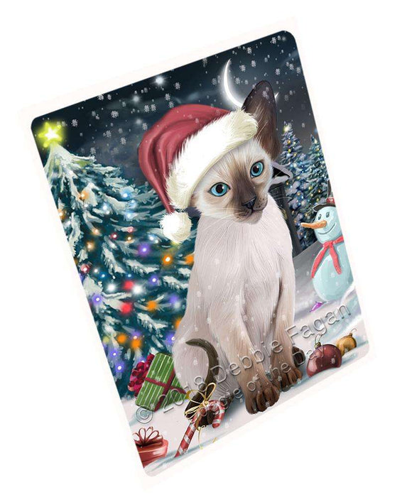 Have a Holly Jolly Christmas Happy Holidays Blue Point Siamese Cat Cutting Board C67158