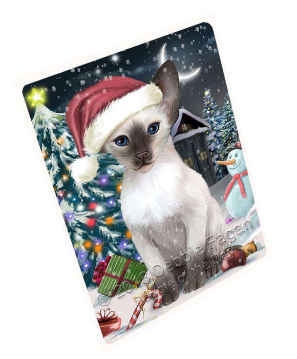 Have a Holly Jolly Christmas Happy Holidays Blue Point Siamese Cat Cutting Board C67161