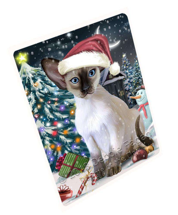 Have a Holly Jolly Christmas Happy Holidays Blue Point Siamese Cat Cutting Board C67164