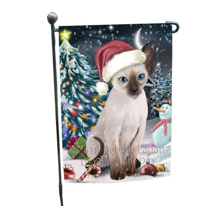 Have a Holly Jolly Christmas Happy Holidays Blue Point Siamese Cat Garden Flag GFLG54300