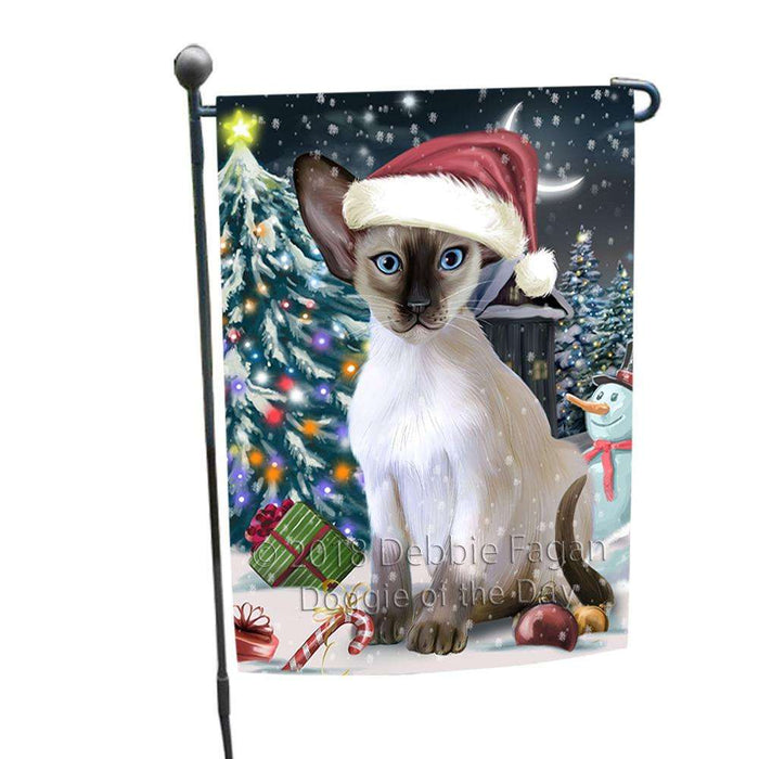 Have a Holly Jolly Christmas Happy Holidays Blue Point Siamese Cat Garden Flag GFLG54302