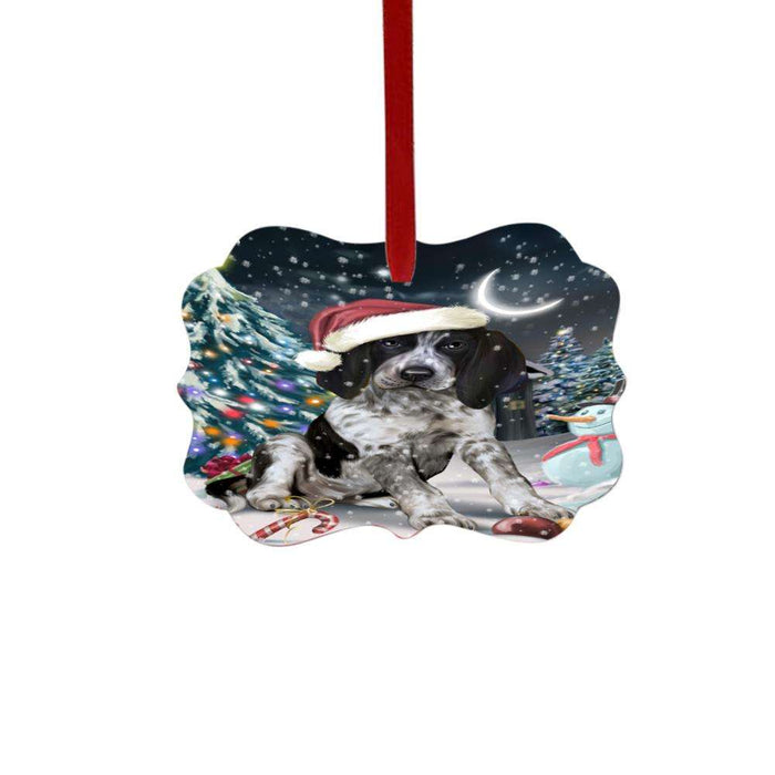 Have a Holly Jolly Christmas Happy Holidays Bluetick Coonhound Dog Double-Sided Photo Benelux Christmas Ornament LOR48096