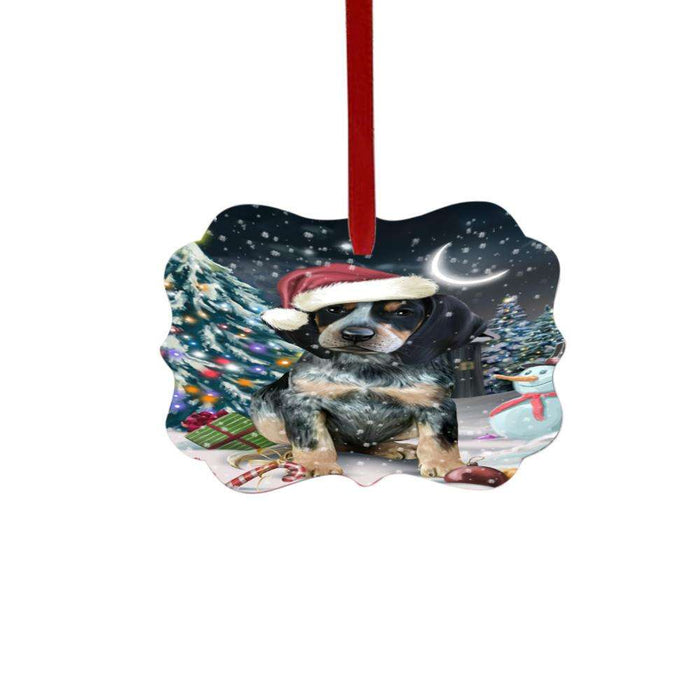 Have a Holly Jolly Christmas Happy Holidays Bluetick Coonhound Dog Double-Sided Photo Benelux Christmas Ornament LOR48097