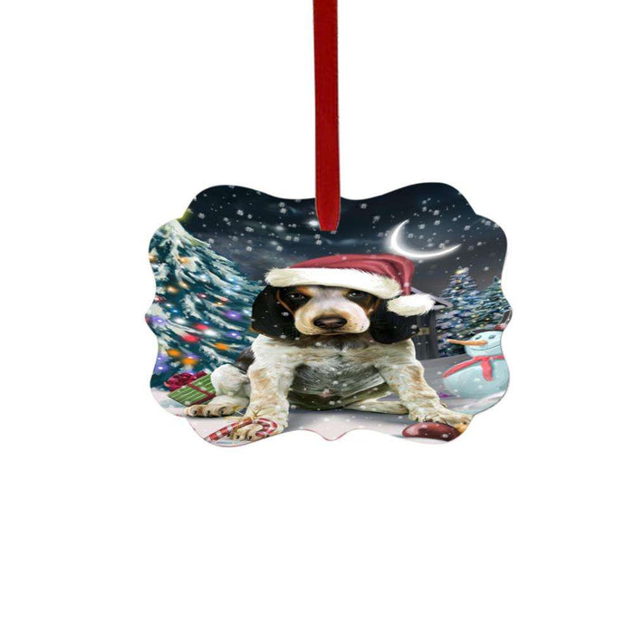 Have a Holly Jolly Christmas Happy Holidays Bluetick Coonhound Dog Double-Sided Photo Benelux Christmas Ornament LOR48098
