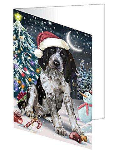 Have a Holly Jolly Christmas Happy Holidays Bluetick Coonhound Dog Handmade Artwork Assorted Pets Greeting Cards and Note Cards with Envelopes for All Occasions and Holiday Seasons GCD2385