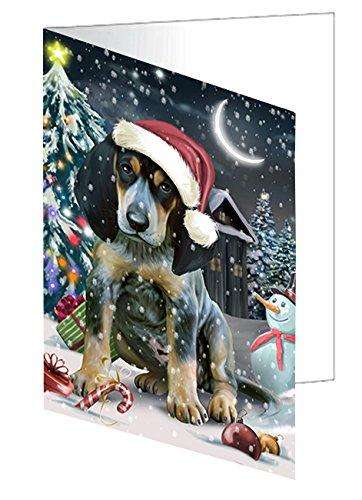 Have a Holly Jolly Christmas Happy Holidays Bluetick Coonhound Dog Handmade Artwork Assorted Pets Greeting Cards and Note Cards with Envelopes for All Occasions and Holiday Seasons GCD2400