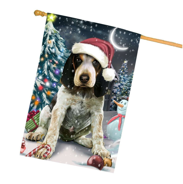 Have a Holly Jolly Christmas Happy Holidays Bluetick Coonhound Dog House Flag HFLG238