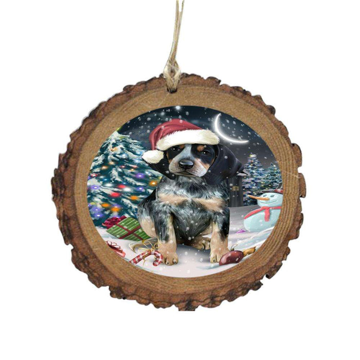 Have a Holly Jolly Christmas Happy Holidays Bluetick Coonhound Dog Wooden Christmas Ornament WOR48097