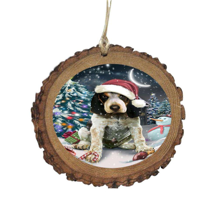 Have a Holly Jolly Christmas Happy Holidays Bluetick Coonhound Dog Wooden Christmas Ornament WOR48098