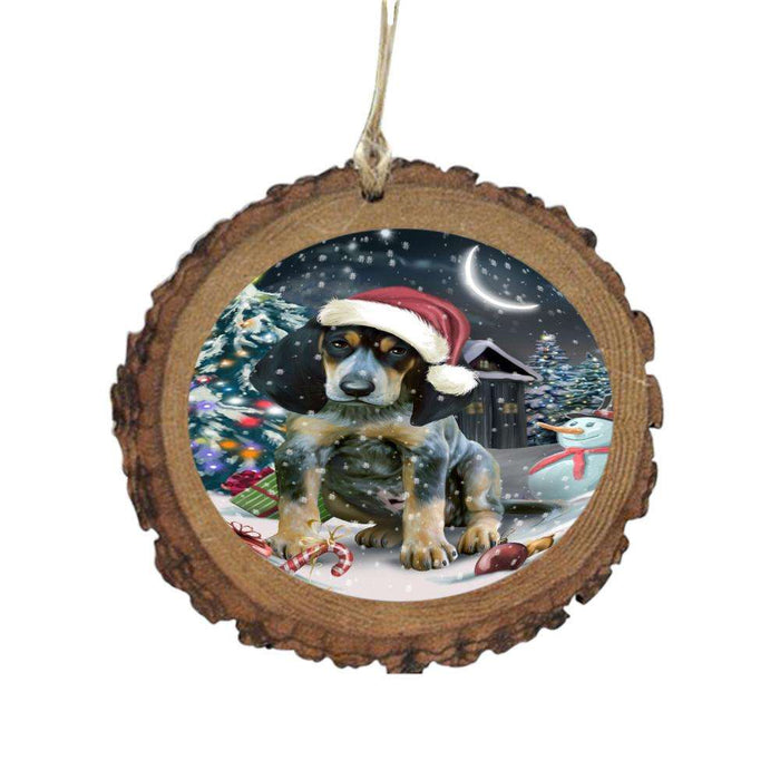 Have a Holly Jolly Christmas Happy Holidays Bluetick Coonhound Dog Wooden Christmas Ornament WOR48099