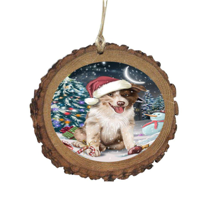Have a Holly Jolly Christmas Happy Holidays Border Collie Dog Wooden Christmas Ornament WOR48100