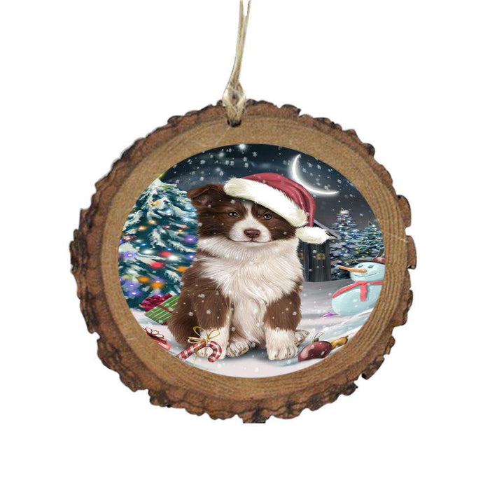 Have a Holly Jolly Christmas Happy Holidays Border Collie Dog Wooden Christmas Ornament WOR48102