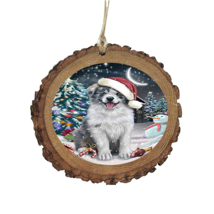 Have a Holly Jolly Christmas Happy Holidays Border Collie Dog Wooden Christmas Ornament WOR48103