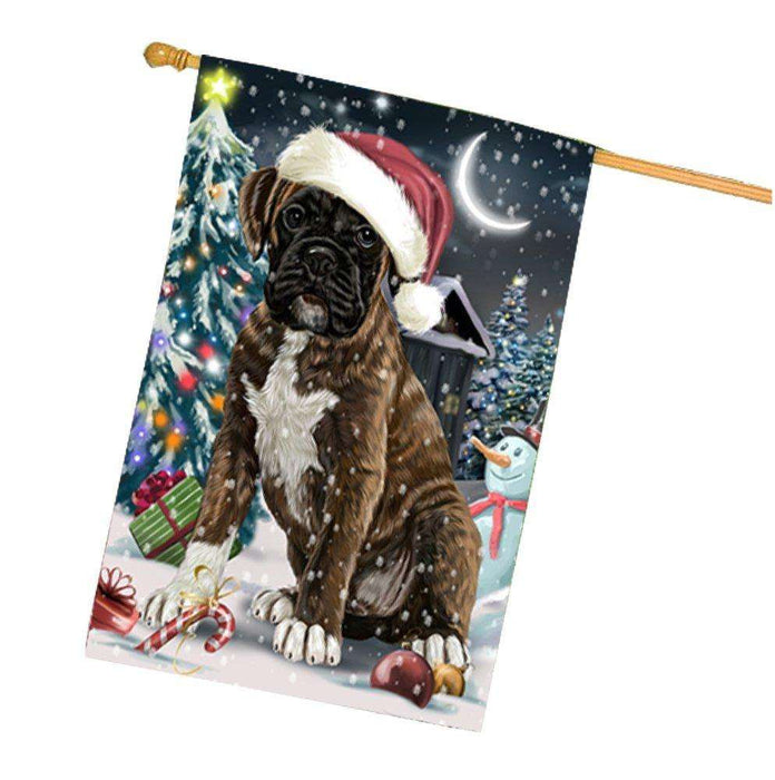 Have a Holly Jolly Christmas Happy Holidays Boxer Dog House Flag HFLG225