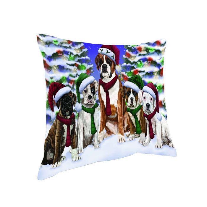 Have a Holly Jolly Christmas Happy Holidays Boxer Dog Throw Pillow PIL1648