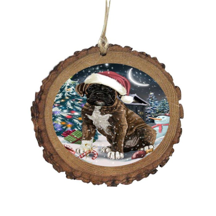 Have a Holly Jolly Christmas Happy Holidays Boxer Dog Wooden Christmas Ornament WOR48049